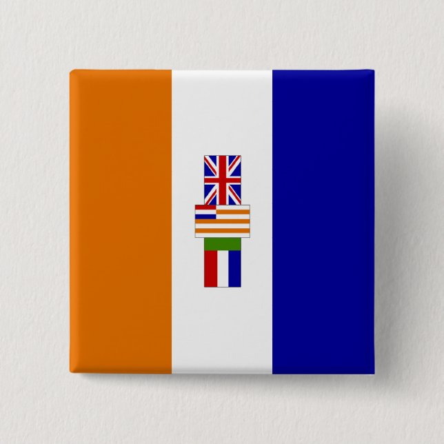 Oranje-blanje-blou 15 Cm Square Badge (Front)