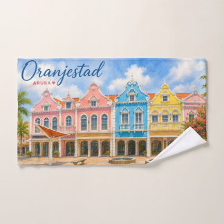 Oranjestad Aruba Caribbean Island Travel Souvenir Hand Towel
