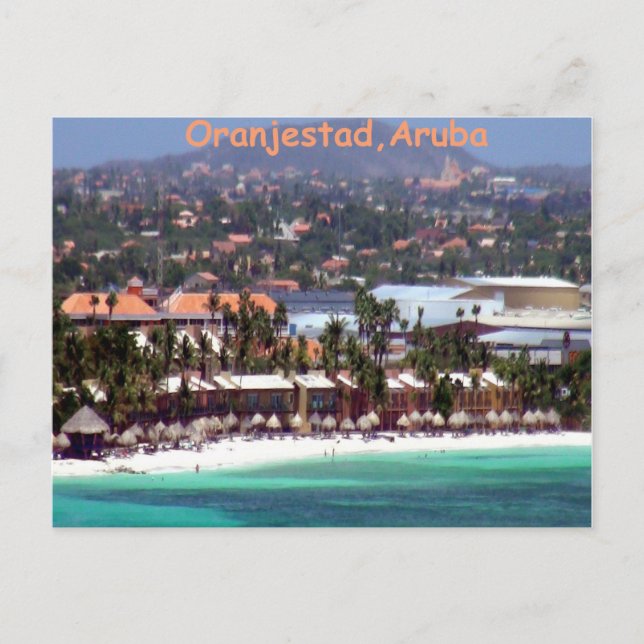 Oranjestad, Aruba in Watercolor Postcard (Front)