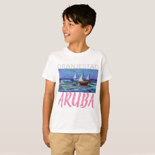 Oranjestad Aruba, Sailboats #2, boy's T-Shirt