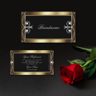 Orante Black Brown Golden Sparkle Jewels Ornaments Business Card