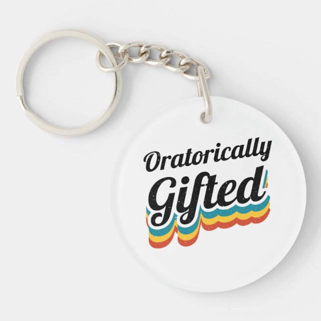 Oratorically Gifted Debate Team Squad Debater Key Ring (Front)