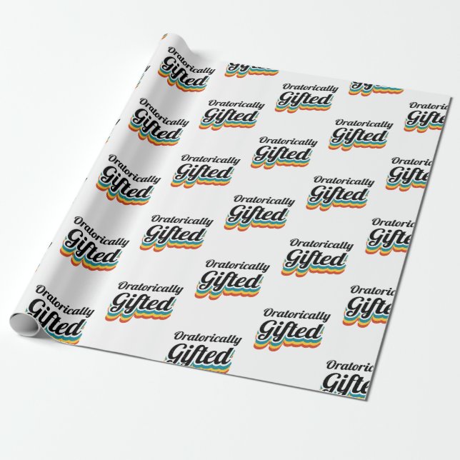 Oratorically Gifted Debate Team Squad Debater Wrapping Paper (Unrolled)