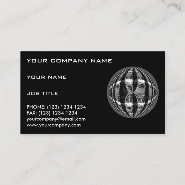 Orb Chrome Black business card black (Front)