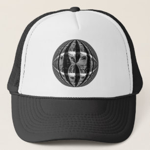 Orb Chrome Black Round trucker hat