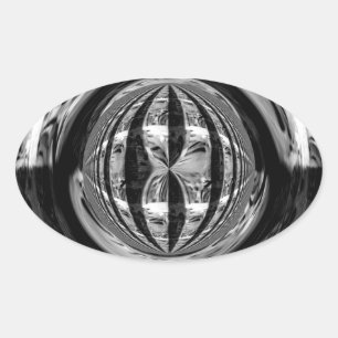 Orb Chrome Black sticker oval