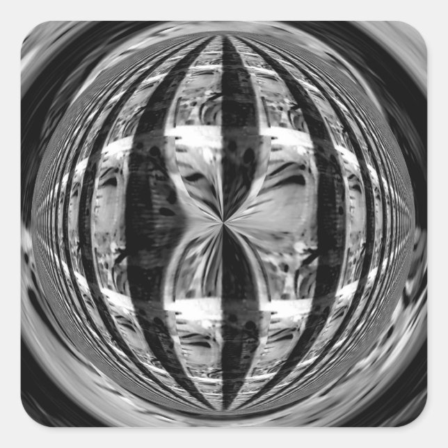 Orb Chrome Black sticker square (Front)