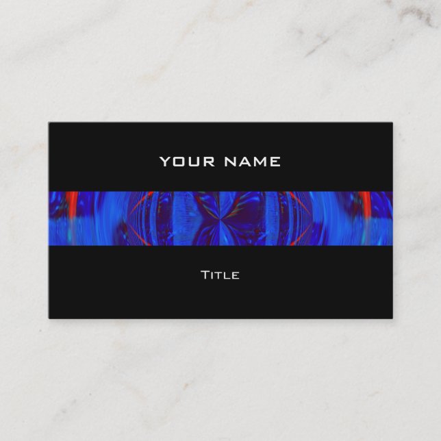Orb Dark Blue stripe business card black back (Front)