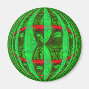 Orb Green fridge magnet round