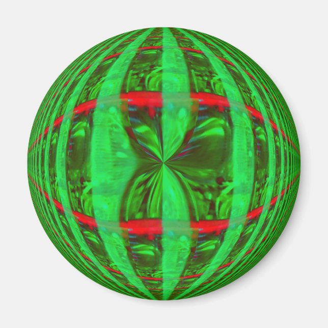 Orb Green fridge magnet round (Front)