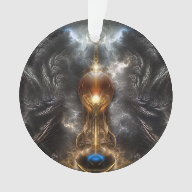Orb Of Light Fractal Art Acrylic Ornament (Front)