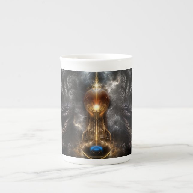 Orb Of Light Fractal Art Bone China Mug (Front)
