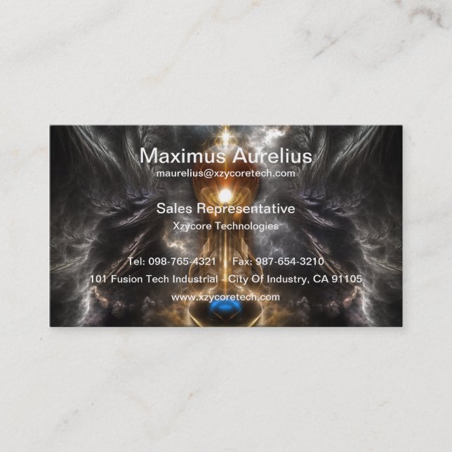 Orb Of Light Fractal Art Business Card (Front)