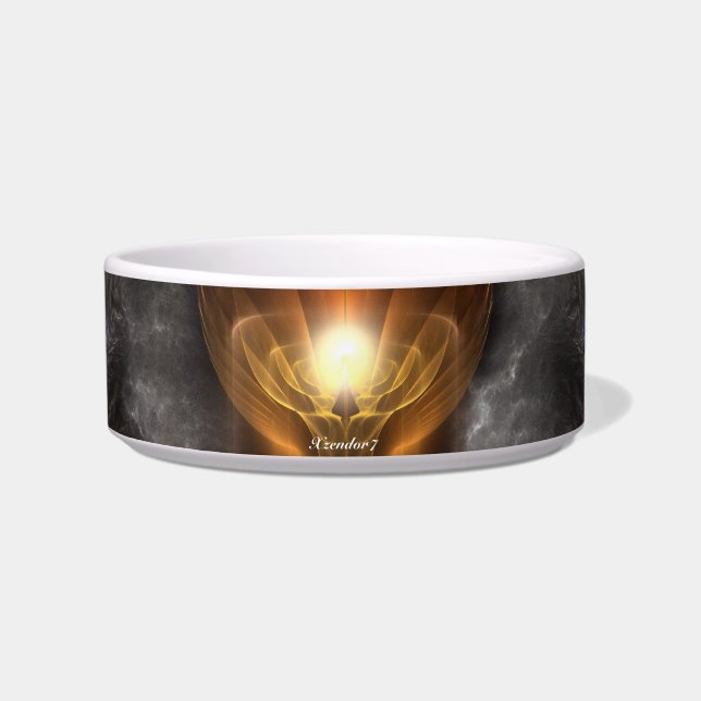 Orb Of Light Fractal Art Pet Bowl (Front)