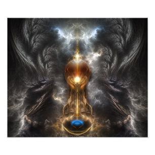 Orb Of Light Fractal Art Photo Print
