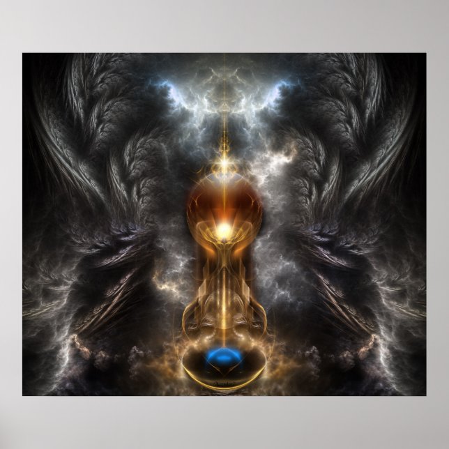 Orb Of Light Fractal Art Wall Poster (Front)
