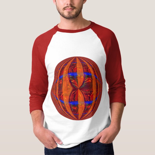 Orb Red Round t-shirt 3/4 sleeve raglan (Front)