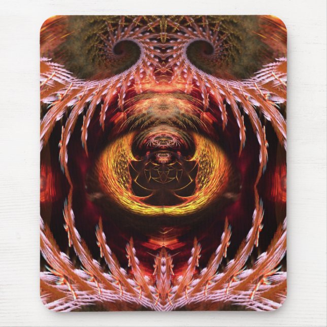 Orb Spirit Tree Fractal Art Fantasy Mousepad (Front)