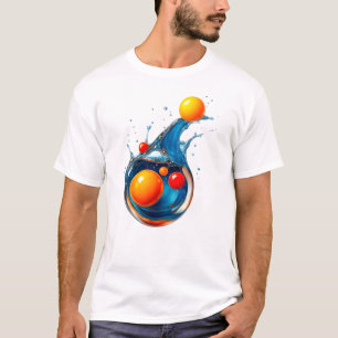 Orb Splash: Turquoise Wave Burst T-Shirt
