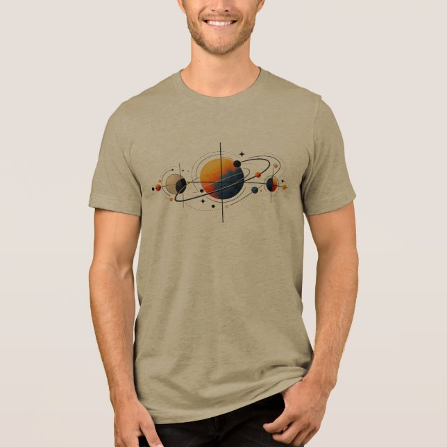 Orbit – Minimalist Cosmic Geometric Design Tri-Blend Shirt (Front)