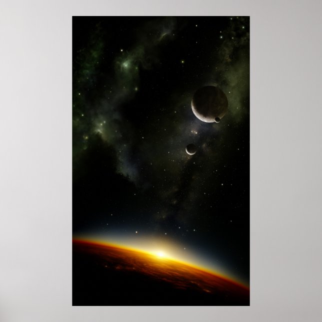 Orbit of an alien planet poster (Front)