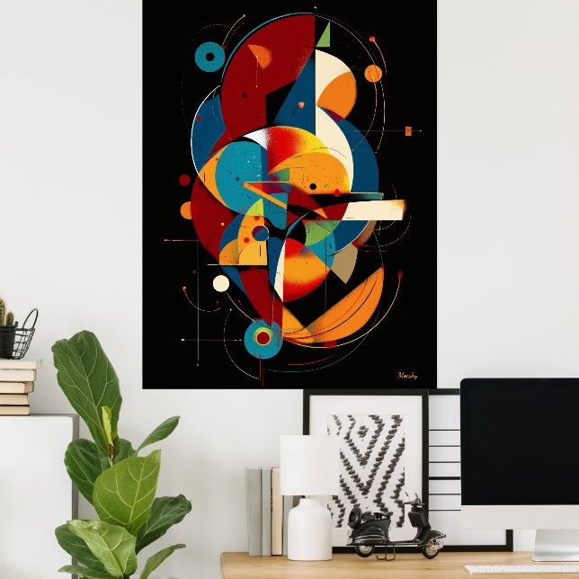 Orbital Alignment – Modern Geometric Abstract Poster (Home Office)