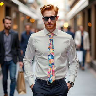 Orbital Dance Abstract Art Tie