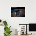 Orbital Dreidel Poster<br><div class="desc">A manned,  orbiting Chanuukah dreydel (dreydel) for aspiring astronauts. Earth image courtesy NASA. Customise by adding your own text.</div>