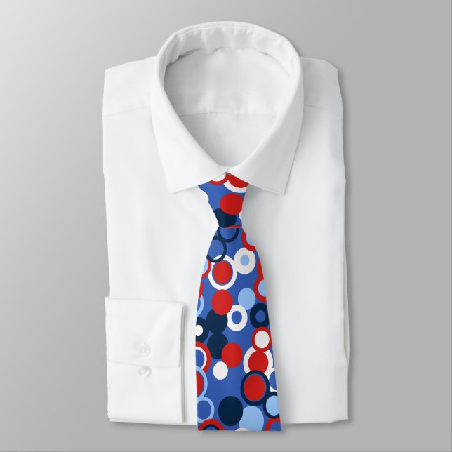 Orbs Polka Dot Abstract Royal Two-sided Tie (Tied)