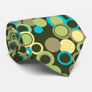Orbs Polka Dot Green Two-sided Printed Tie
