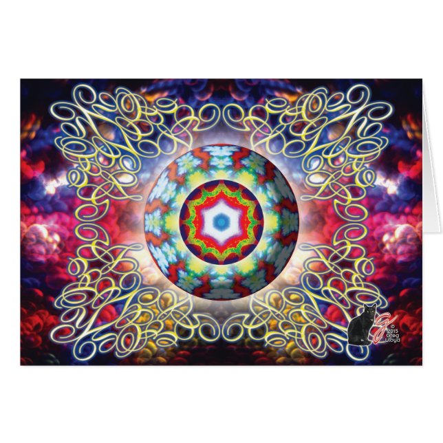 Orbz Kaleid Greeting Card (Front Horizontal)
