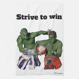 Orc Gladiator Football Sport Fantasy Kitchen Towel