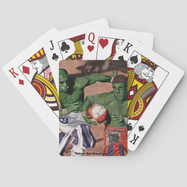 Orc Gladiators Football Fantasy Art Playing Cards (Back)