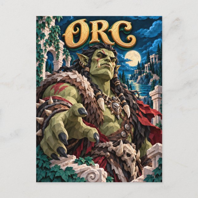 Orc, Paper Cut Monster Postcard (Front)