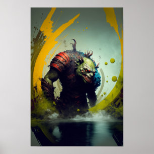 Orc Warrior Fantasy Poster Gamer Art 3