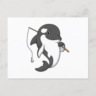 Orca as Fisher with Fishing rod Postcard