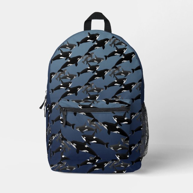 Orca Backpack Killer Whale School Bags Customise (Front)
