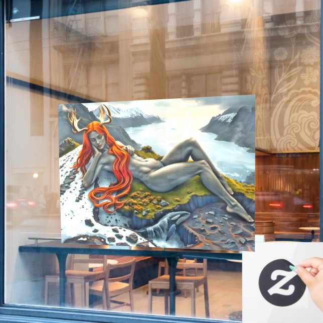 Orca Beneath the Goddess Window Cling (Cafe Window)