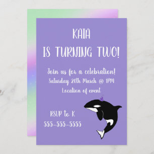 Orca Birthday  Invitation