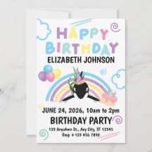 Orca Birthday Party Invitation in White
