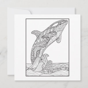 Orca Black and White Card