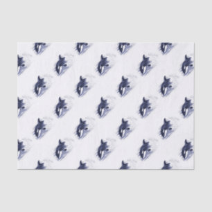 Orca Breaching Blue Tissue Paper