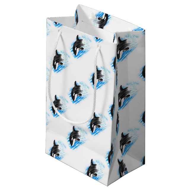 Orca Breaching Small Gift Bag (Front Angled)