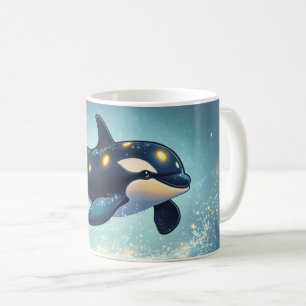 Orca Cartoon Style vibrant Cute Colorfull Coffee Mug