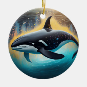 Orca Ceramic Tree Decoration