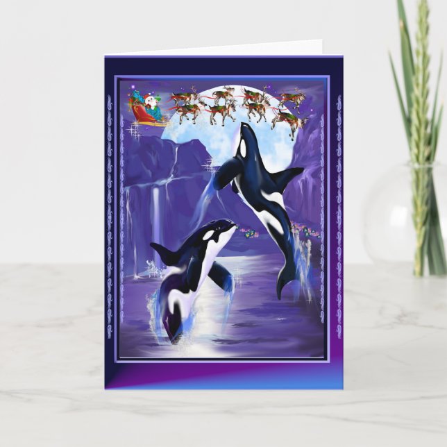 Orca Christmas Holiday Card (Front)