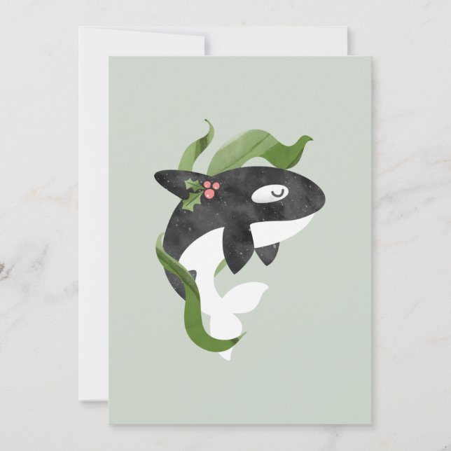Orca Christmas Holiday Card (Front)