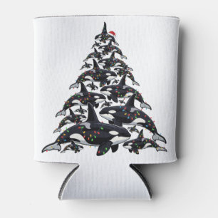 Orca Christmas Tree for Ocean and Marine Life Love Can Cooler