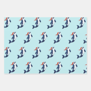 Orca Christmas wrapping paper