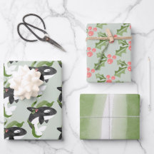Orca Christmas Wrapping Paper Flat Sheet Set of 3